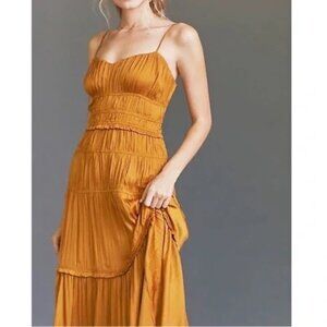 Anthropologie Ruched Midi Dress